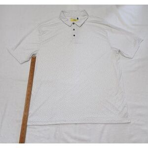 Nicklaus Eco Choice Mens XXL White Geometric Print Performance Golf Polo Shirt